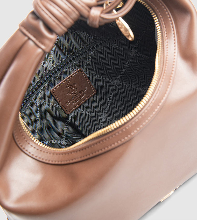 Textured Zip-Closure Hobo Bag