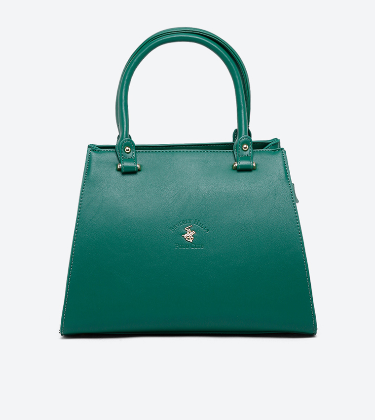 Ladies Handbag With 2 Handles + Detachable Shoulder Strap-Ksa Green