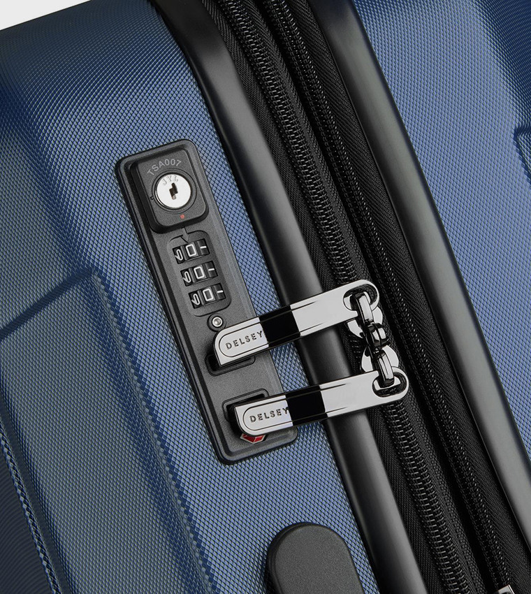 DEPART HARD Hardcase Expandable 4 Double Wheel Cabin Luggage Trolley Bag, 61cm