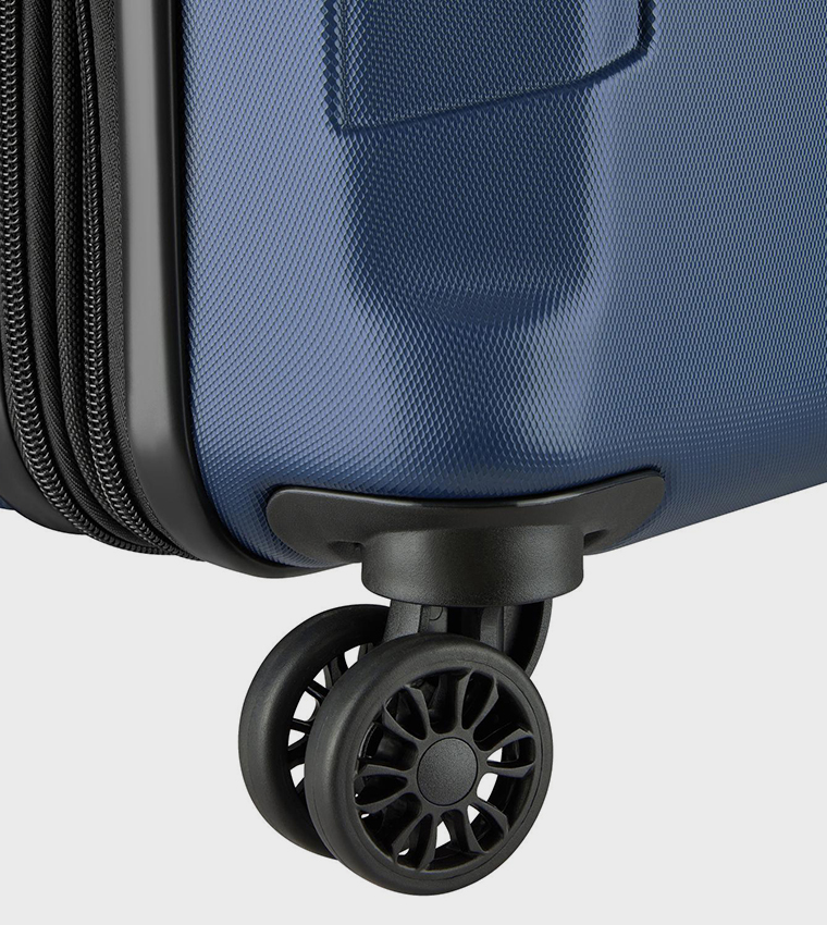 DEPART HARD Hardcase Expandable 4 Double Wheel Cabin Luggage Trolley Bag, 61cm