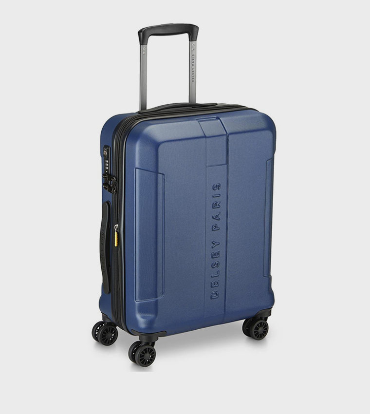 DEPART HARD Hardcase Expandable 4 Double Wheel Cabin Luggage Trolley Bag, 61cm