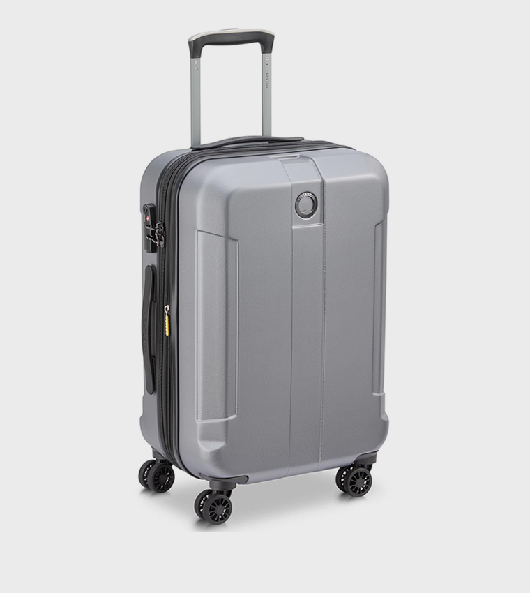 DEPART HARD Hardcase Expandable 4 Double Wheel Cabin Luggage Trolley Bag, 61cm