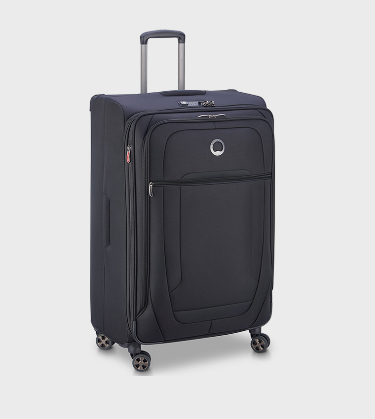 HELIUM Dlx 2.0 Softcase Expandable 4 Double Wheel Check-In Luggage Trolley Bag, 83cm