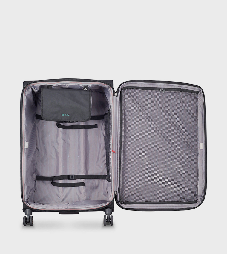 HELIUM Dlx 2.0 Softcase Expandable 4 Double Wheel Check-In Luggage Trolley Bag, 83cm