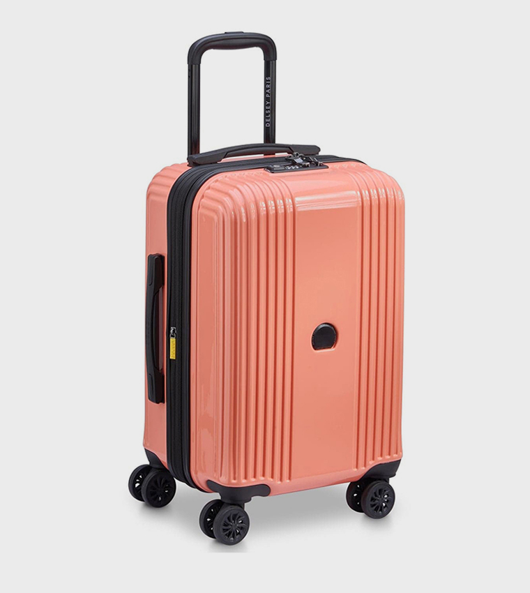 OPHELIE Hardcase Expandable 4 Double Wheel Cabin Luggage Trolley Bag, 55cm