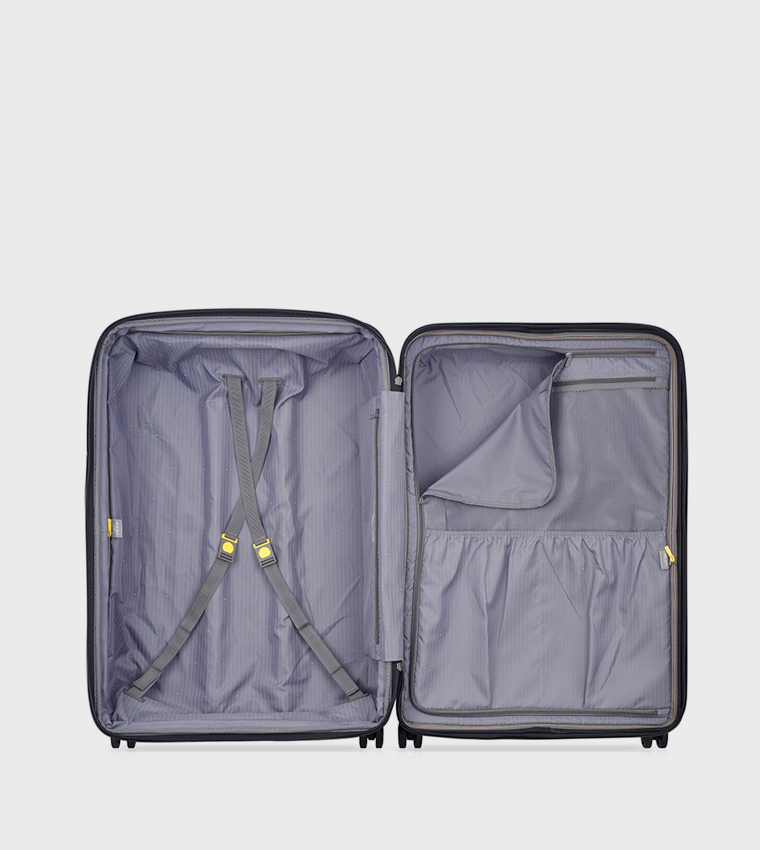 PROMENADE Hard 2.0 Expandable 4 Double Wheel Cabin Luggage Trolley Bag, 55cm