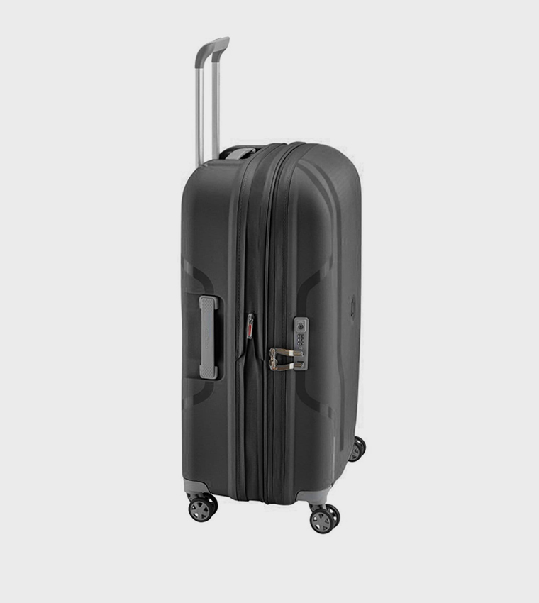 CLAVEL Hardcase 4 Double Wheel Expandable Cabin Luggage Trolley Bag, 55cm