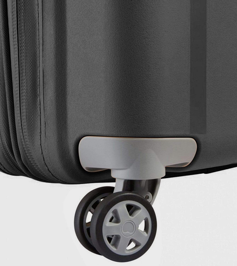 CLAVEL Hardcase 4 Double Wheel Expandable Cabin Luggage Trolley Bag, 55cm
