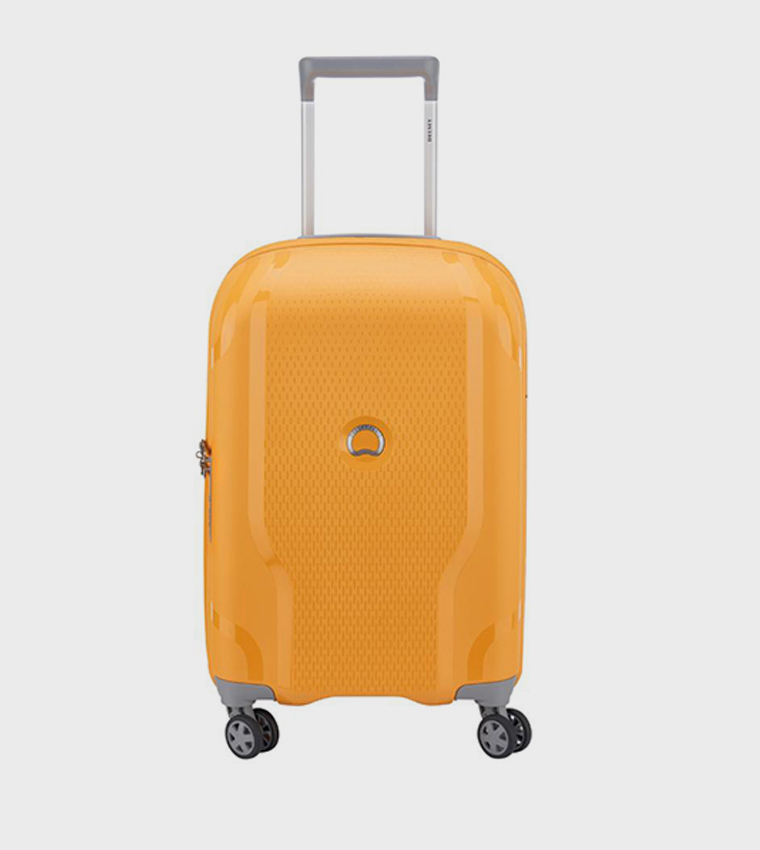 CLAVEL Hardcase 4 Double Wheel Expandable Cabin Luggage Trolley Bag, 55cm