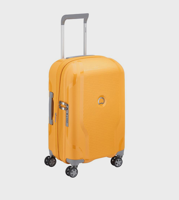 CLAVEL Hardcase 4 Double Wheel Expandable Cabin Luggage Trolley Bag, 55cm