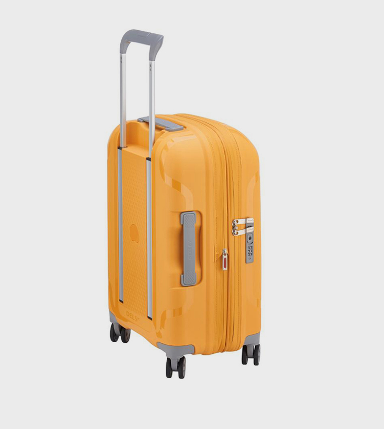 CLAVEL Hardcase 4 Double Wheel Expandable Cabin Luggage Trolley Bag, 55cm