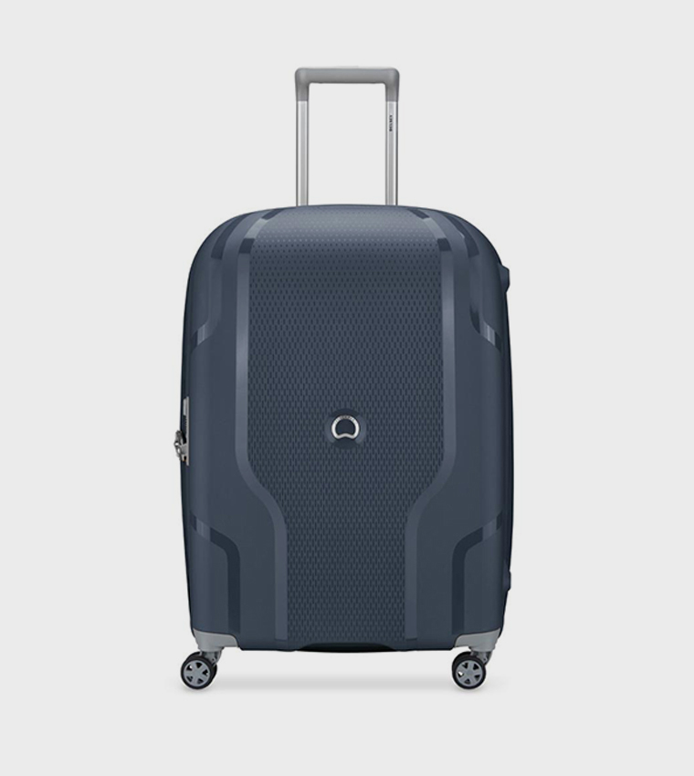 CLAVEL Hardcase 4 Double Wheel Expandable Check-In Luggage Trolley Bag, 70cm