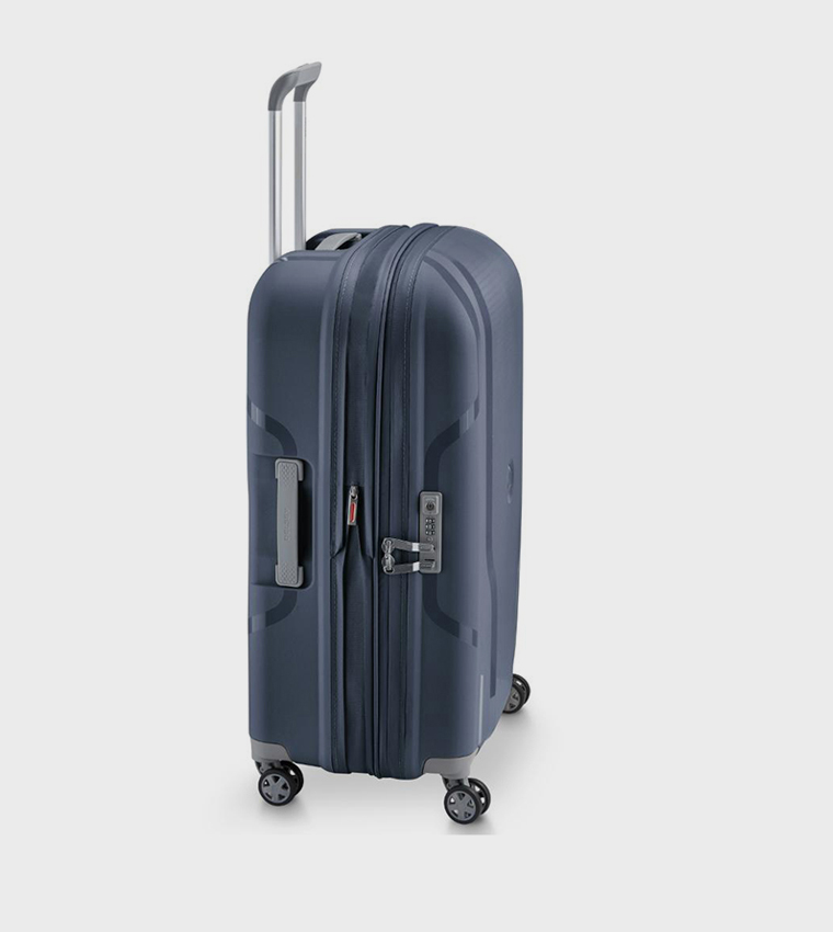 CLAVEL Hardcase 4 Double Wheel Expandable Check-In Luggage Trolley Bag, 70cm
