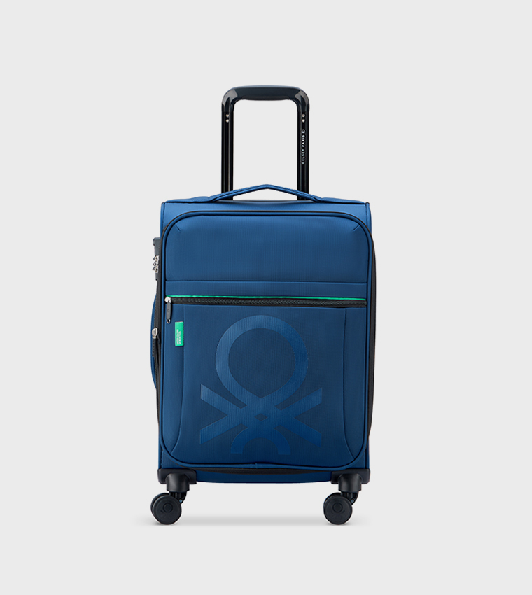 COLOR BLOCK Softside 4 Double Wheel Expandable Cabin Luggage Trolley Bag, 55cm