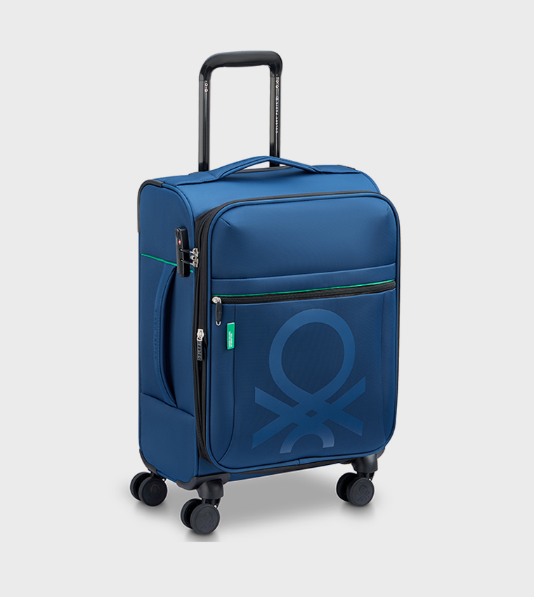 COLOR BLOCK Softside 4 Double Wheel Expandable Cabin Luggage Trolley Bag, 55cm
