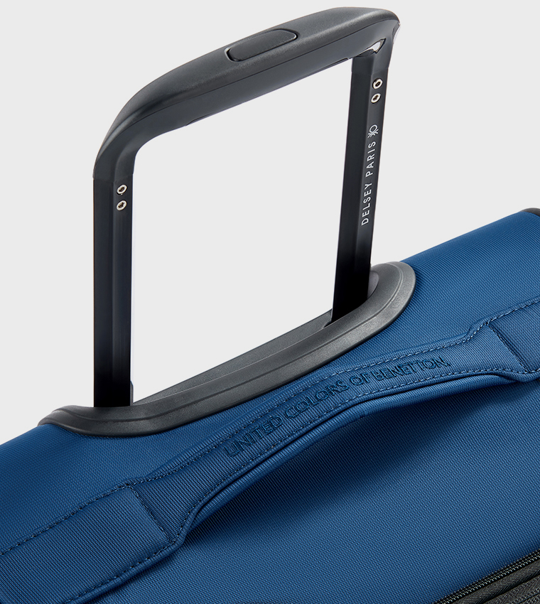 COLOR BLOCK Softside 4 Double Wheel Expandable Cabin Luggage Trolley Bag, 55cm