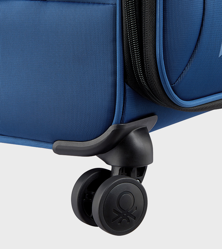 COLOR BLOCK Softside 4 Double Wheel Expandable Cabin Luggage Trolley Bag, 55cm