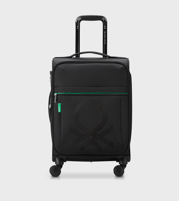 COLOR BLOCK Softside 4 Double Wheel Expandable Cabin Luggage Trolley Bag, 55cm