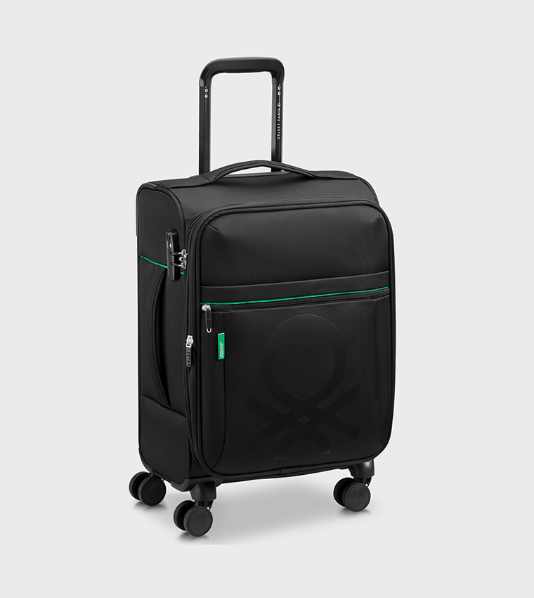 COLOR BLOCK Softside 4 Double Wheel Expandable Cabin Luggage Trolley Bag, 55cm