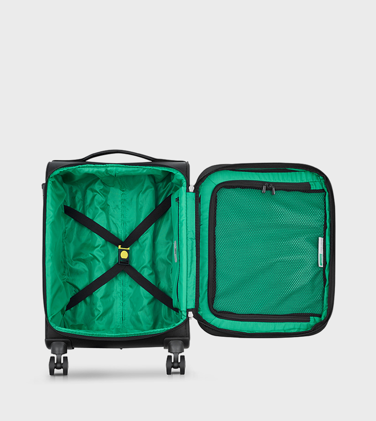 COLOR BLOCK Softside 4 Double Wheel Expandable Cabin Luggage Trolley Bag, 55cm