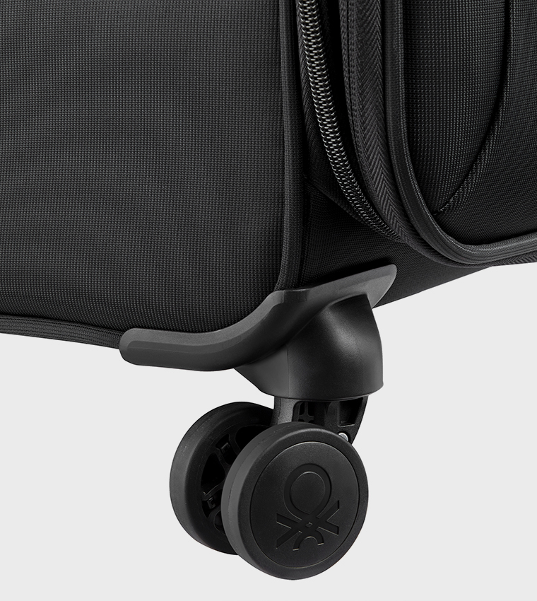 COLOR BLOCK Softside 4 Double Wheel Expandable Cabin Luggage Trolley Bag, 55cm