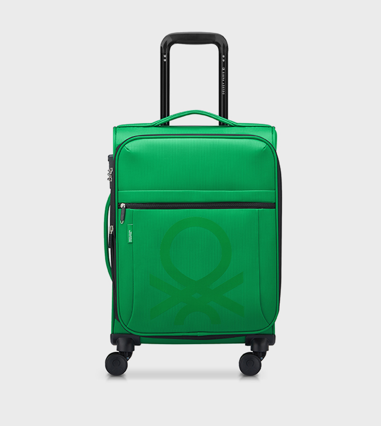 COLOR BLOCK Softside 4 Double Wheel Expandable Cabin Luggage Trolley Bag, 55cm