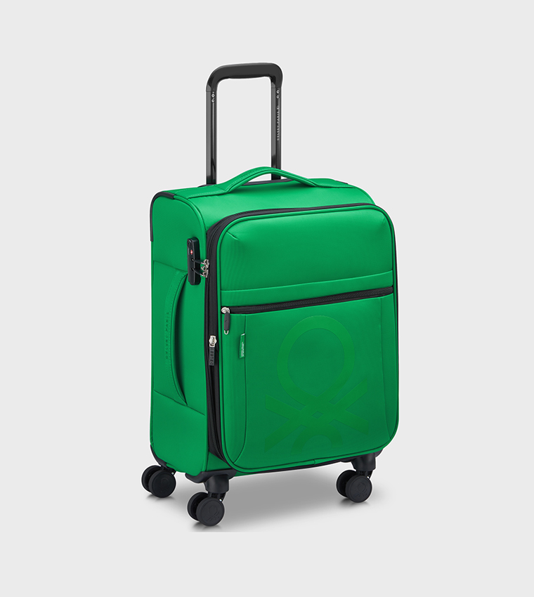 COLOR BLOCK Softside 4 Double Wheel Expandable Cabin Luggage Trolley Bag, 55cm