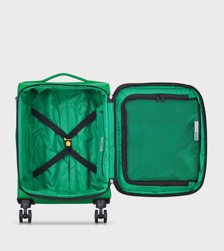 COLOR BLOCK Softside 4 Double Wheel Expandable Cabin Luggage Trolley Bag, 55cm