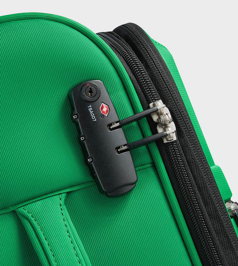 COLOR BLOCK Softside 4 Double Wheel Expandable Cabin Luggage Trolley Bag, 55cm