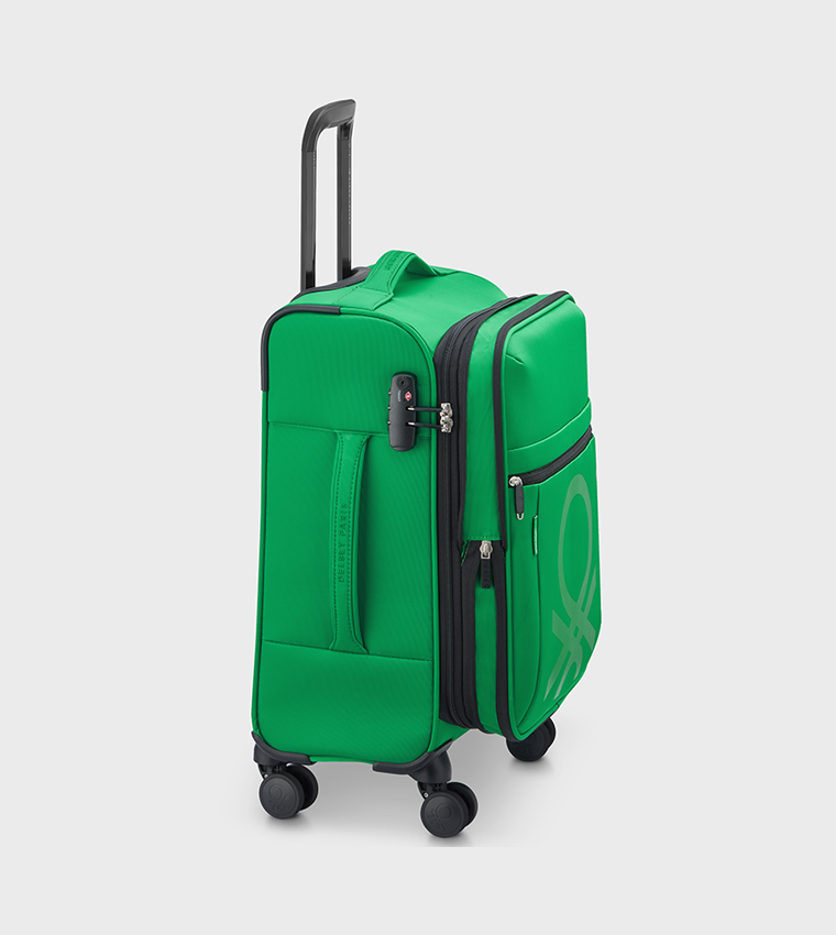 COLOR BLOCK Softside 4 Double Wheel Expandable Cabin Luggage Trolley Bag, 55cm