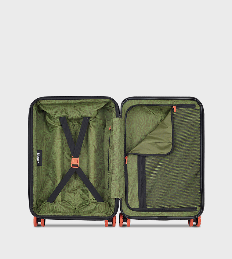 JH001A Hardcase 4 Double Wheel Expandable Cabin Luggage Trolley Bag, 55cm
