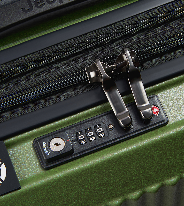 JH001A Hardcase 4 Double Wheel Expandable Cabin Luggage Trolley Bag, 55cm