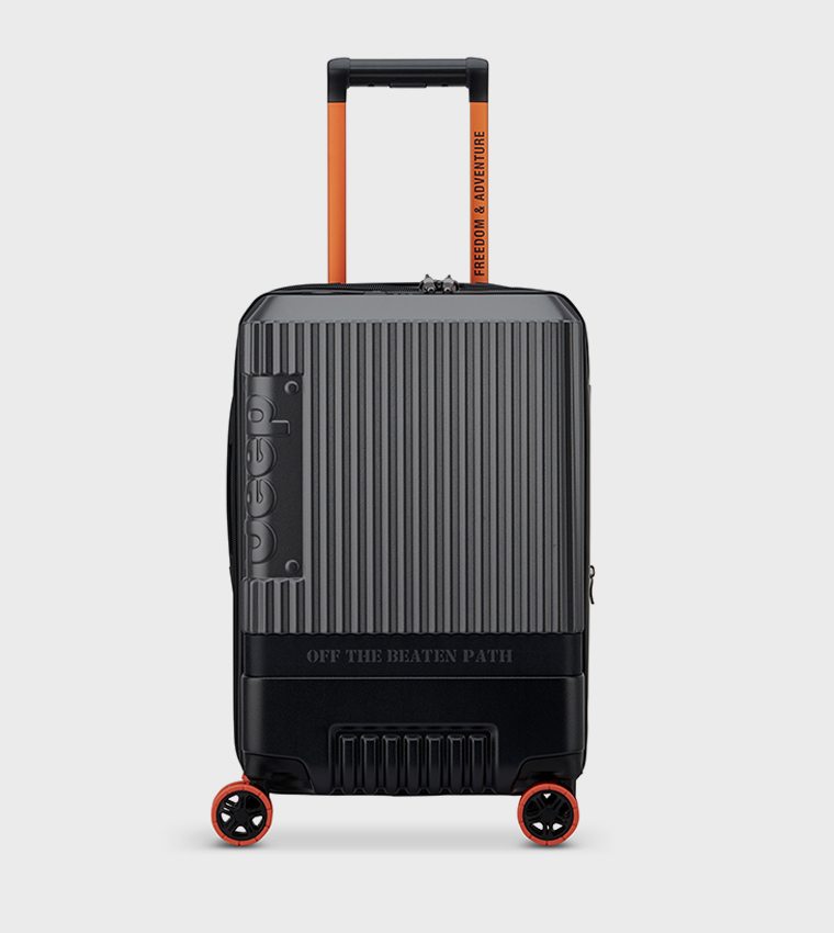 JH001A Hardcase 4 Double Wheel Expandable Cabin Luggage Trolley Bag, 55cm