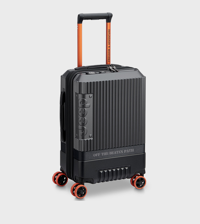JH001A Hardcase 4 Double Wheel Expandable Cabin Luggage Trolley Bag, 55cm