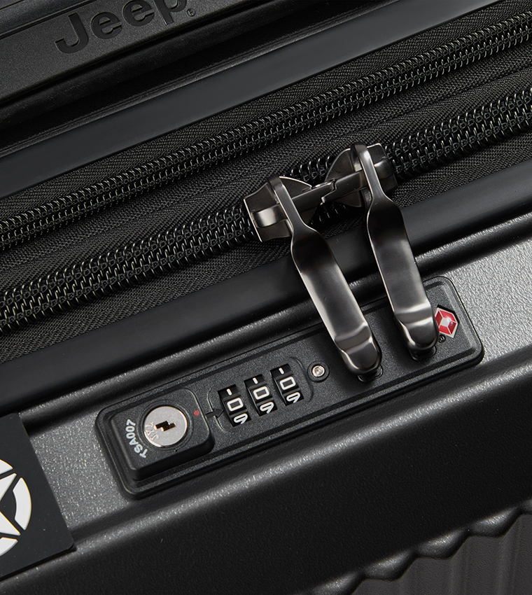 JH001A Hardcase 4 Double Wheel Expandable Cabin Luggage Trolley Bag, 55cm