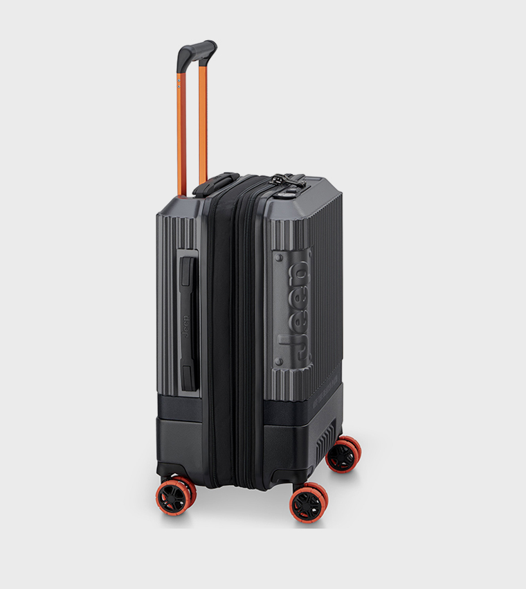JH001A Hardcase 4 Double Wheel Expandable Cabin Luggage Trolley Bag, 55cm