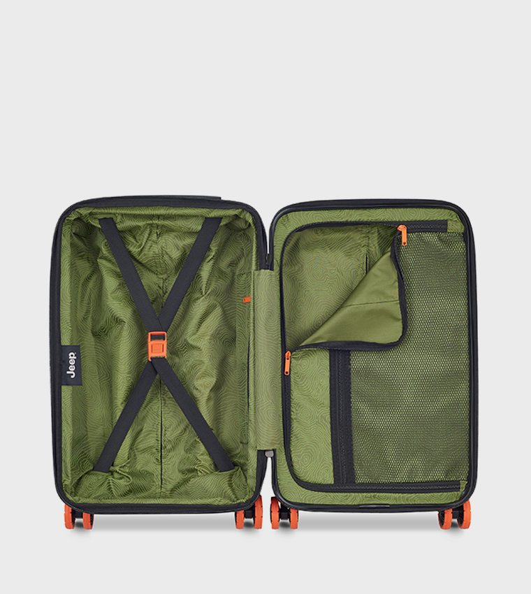 JH002B Hardcase 4 Double Wheel Expandable Cabin Luggage Trolley Bag, 55cm