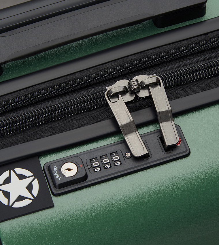 JH002B Hardcase 4 Double Wheel Expandable Cabin Luggage Trolley Bag, 55cm
