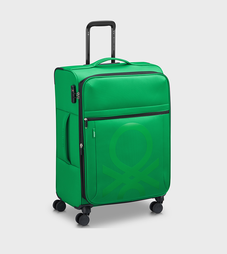 COLOR BLOCK Softside 4 Double Wheel Expandable Check-In Luggage Trolley Bag, 69cm