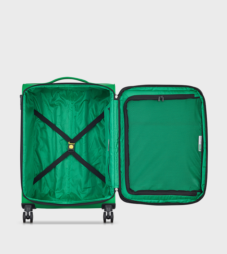 COLOR BLOCK Softside 4 Double Wheel Expandable Check-In Luggage Trolley Bag, 69cm