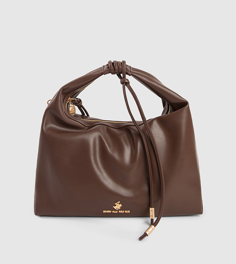 Textured Zip-Closure Hobo Bag