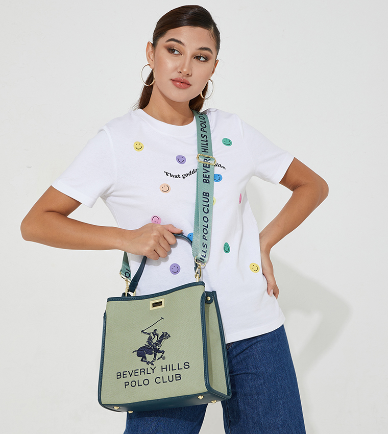 Buy Beverly Hills Polo Club Embroidered Top Handle Shopper Bag In