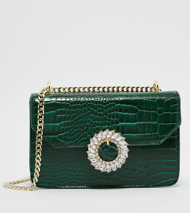 Buy Beverly Hills Polo Club Embellished Cross Body Bag In Green 6thStreet UAE