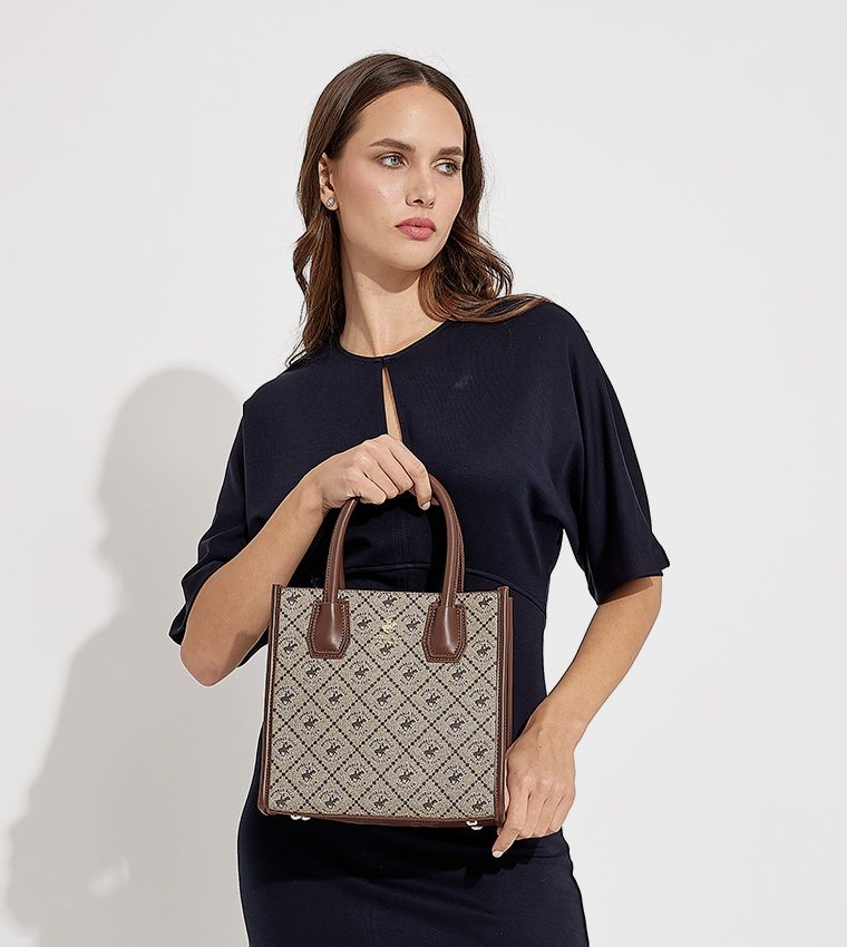 Logo Patterned Tote Bag