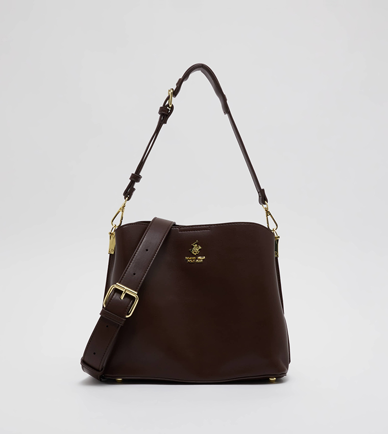 Buy Beverly Hills Polo Club Logo Detail Shoulder Bag In Brown ...