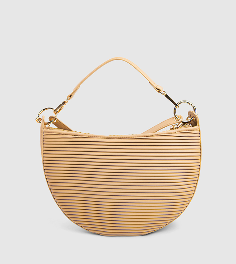 Textured Chain-Link Shoulder Bag