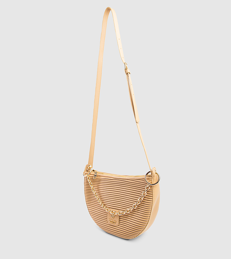 Textured Chain-Link Shoulder Bag