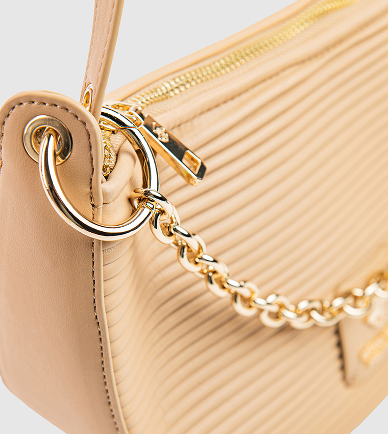 Textured Chain-Link Shoulder Bag
