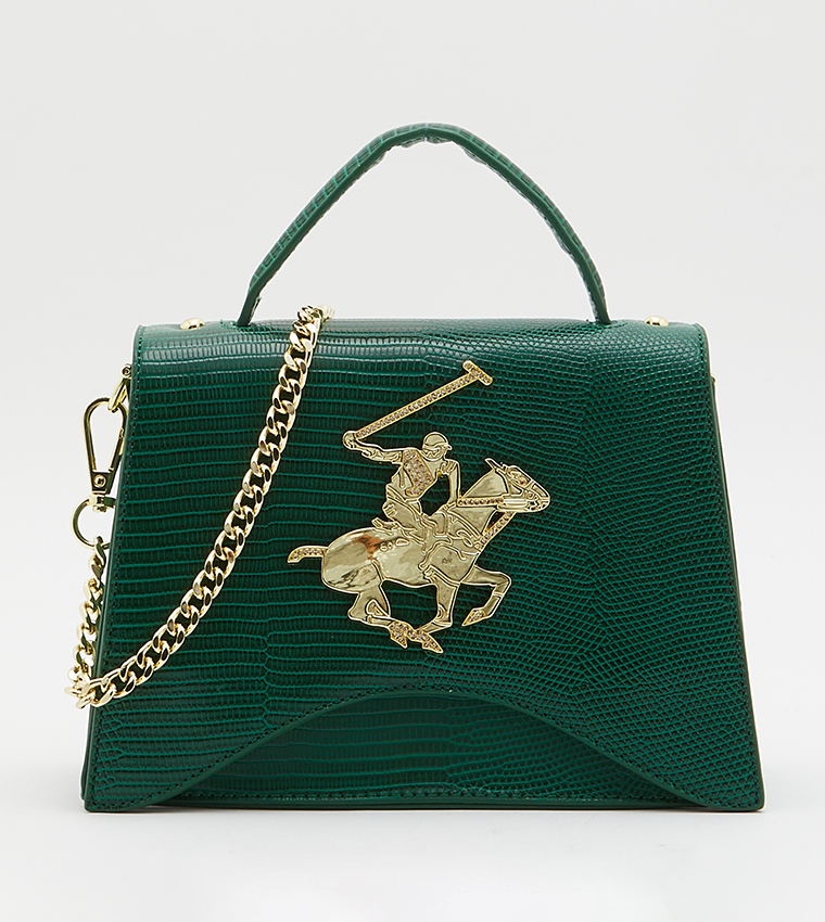 Buy Beverly Hills Polo Club Textured Handheld Bag With Logo