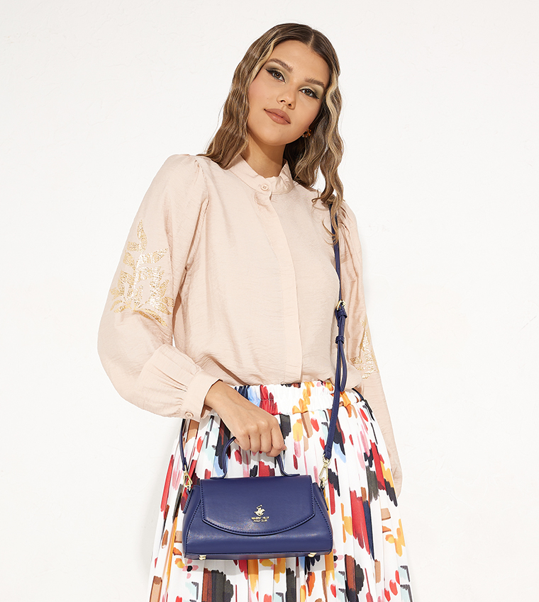 Logo Detailed Top Handle Bag with Sling